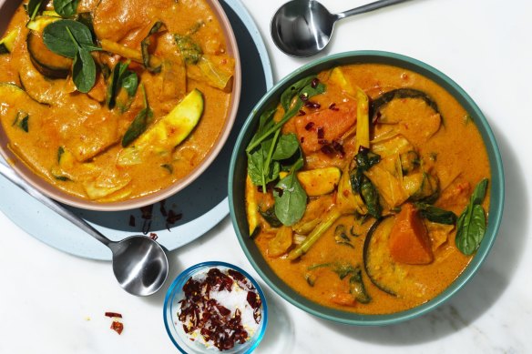 Coconut vegetable curry.