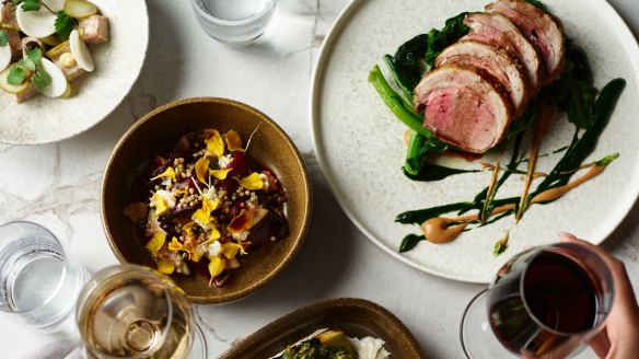 Roast lamb, eggplant puree and miso star in a spread of dishes at Dixson & Sons, which will open in July as part of Porter House in the Sydney CBD.