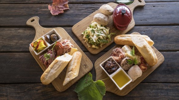 Lunch platters at Long Track Pantry, Jugiong.