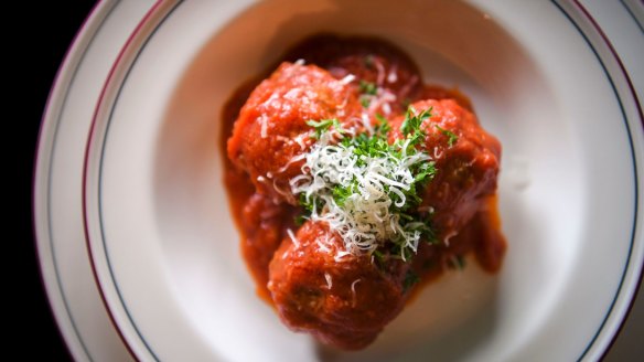 Hefty beef meatballs in a robust tomato sauce.