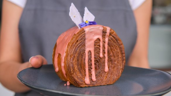 Lychee and Earl Grey croissant wheel, the cult item at Calle Bakery in Carlton North.