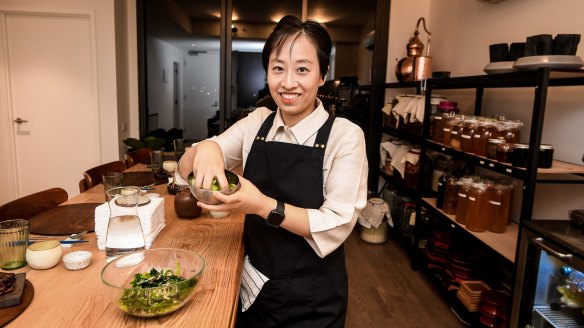 Chef Jung Eun Chae in her eponymous apartment restaurant.