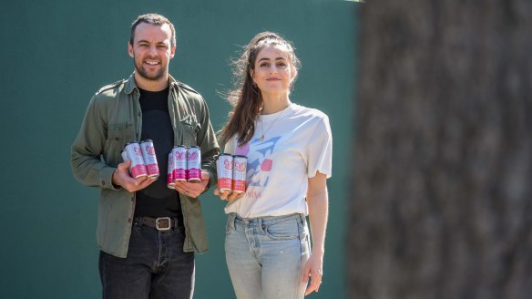 Husband and wife business partners James and Jacqui McKay, owners of Sips Hard Seltzer. 