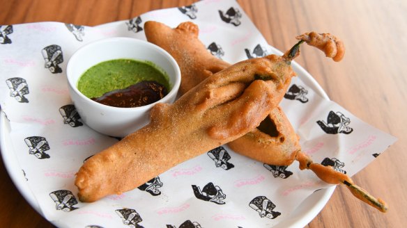 Go-to dish: Battered whole green chillies.