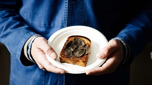 Maker and Monger's truffle and comte toastie on brioche.