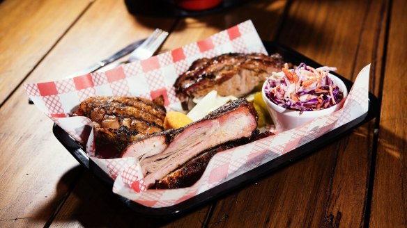 Mixed barbecue platter at Surly's in Surry Hills.