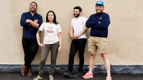 The Falco team (from left) Manu Potoi, baker Christine Tran, Michael Bascetta and Casey Wall.