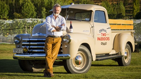 Involved in all aspects of the business: Sam Neill at his Two Paddocks vineyard in Central Otago.