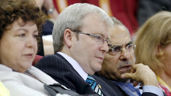 Kevin Rudd and Jose Ramos-Horta at the Beijing Olympics in 2008.