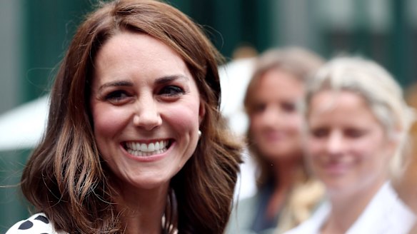 Sound the new hair klaxon ... Catherine, Duchess of Cambridge on day one of the Wimbledon Championships.
