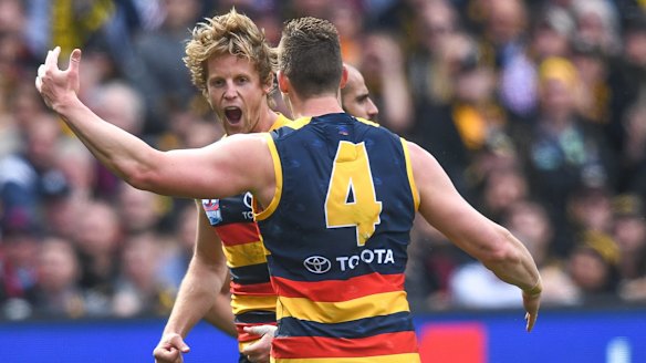 Rory Sloane (pictured) and Hugh Greenwood kept the Crows in front at quarter time.
