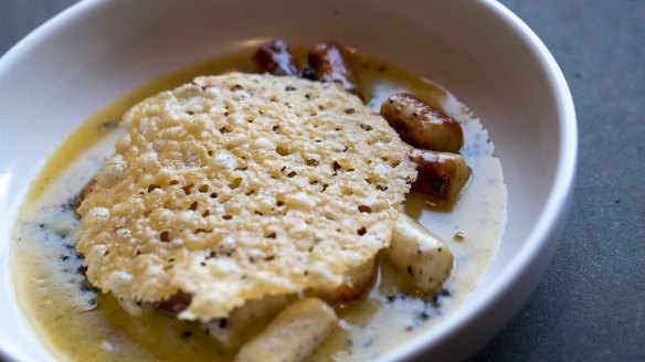 Parisian gnocchi with truffle and parmigiano. 