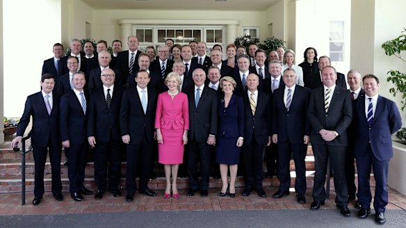 Tony Abbott's first ministry in 2013.