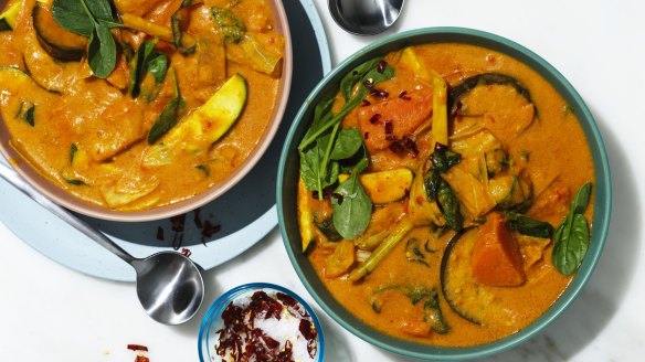 Coconut vegetable curry.