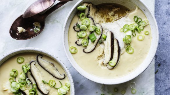 Chawanmushi with prawns and chicken.