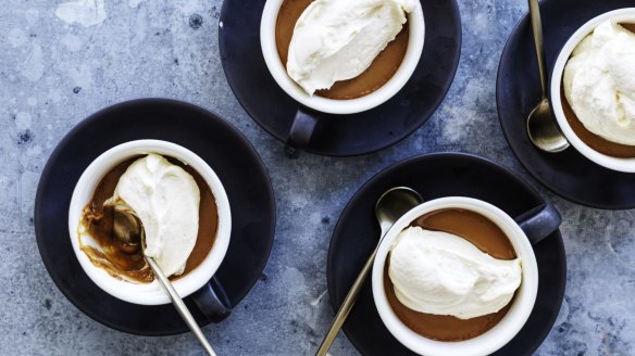 Danielle Alvarez's coffee and caramel pots de creme. 