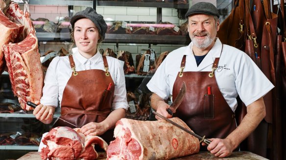 Ashley and Gary McBean from Gary's Quality Meats at Prahran Market.