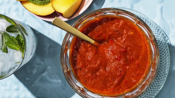 Peach mango barbecue sauce.