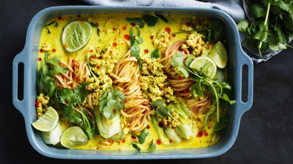 Adam Liaw's quick chicken and coconut noodles.