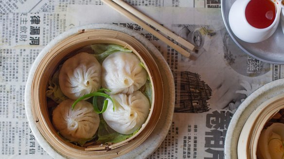 Xiao long bao soup dumplings from  Dumplings and Beer.