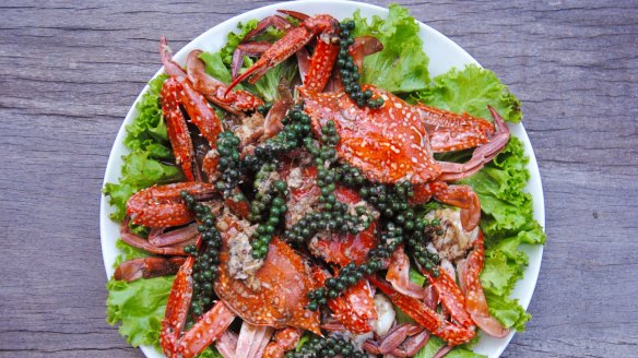 Champa Lodge's kampot pepper crab.