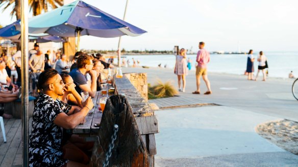 Pontoon on St Kilda beach. 