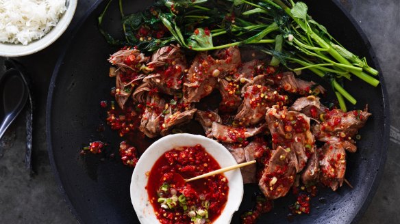 Neil Perry's shredded red-braised lamb shoulder.