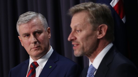 Assistant Treasurer Michael McCormack and Australian Statistician David Kalisch explain the outage to media.