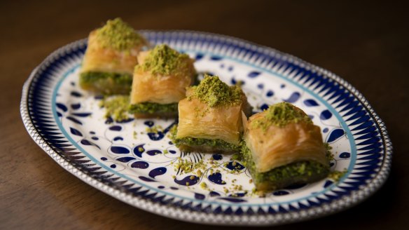 Pistachio baklava. 