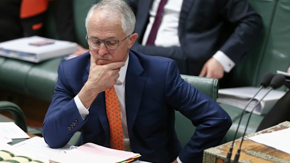 Prime Minister Malcolm Turnbull during question time at Parliament House on Monday.