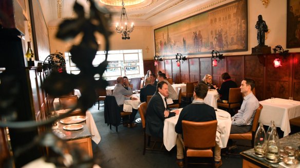 The grand dining room is still home of the lunchtime business deal.