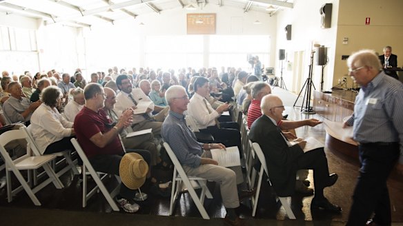 A consultation meeting with Hunters Hill community members at the Hunters Hill Sailing Club in February.