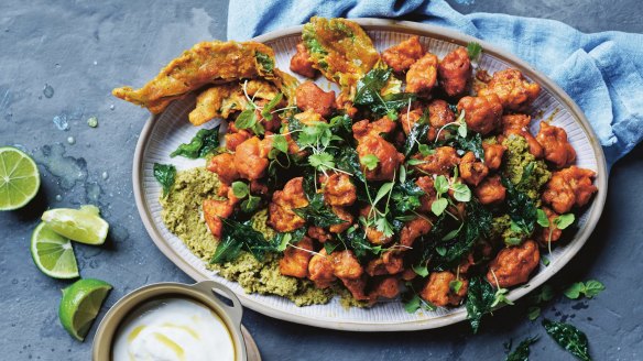 Naturally gluten-free: Keralan fried cauliflower with coconut chutney.