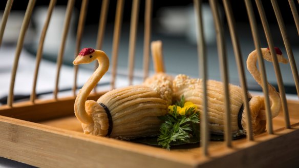 'Heavenly Swans' filled with sweet lotus paste.