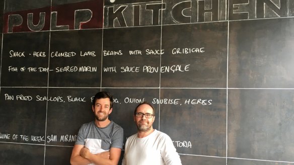 Current Pulp Kitchen owners Nathan Brown and Dan Giordani at the Ainslie restaurant.