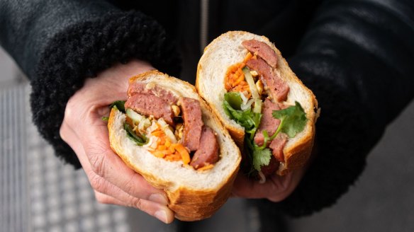 Grilled pork sausage banh mi from Phuoc Hung Baker.