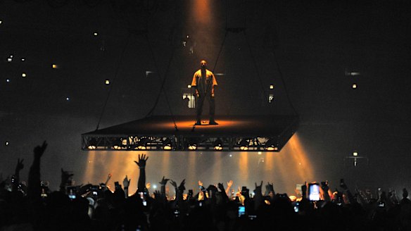 Kanye West on stage in Chicago October 7, 2016.