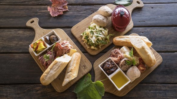 Lunch platters at Long Track Pantry, Jugiong.