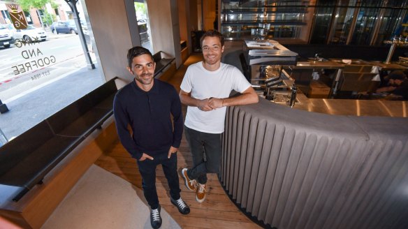 Luca Sbardella (left) and Jamie Valmorbida in the Espresso bar.