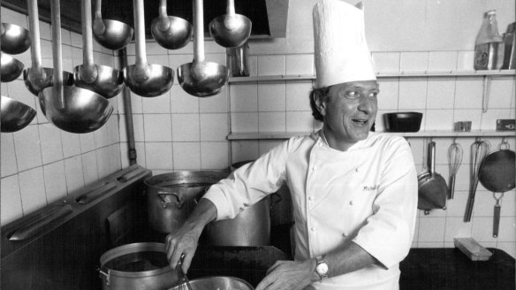Michel Roux at the Rostbif restaurant in Cremorne in 1983.