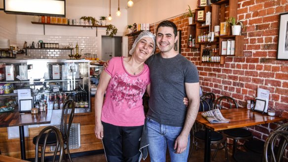 The cafe's mother-and-son team Marcelle Hanna and Sam Dawod.