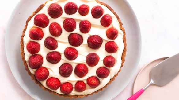 Strawberry and almond cream tart.