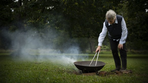 Beverley Carruthers roasts fresh chestnuts in preparation of pickers and picnickers visiting her Blue Mountains farm.