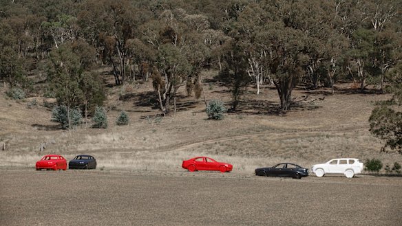 Australian Target Systems plastic car targets set up at the site. 