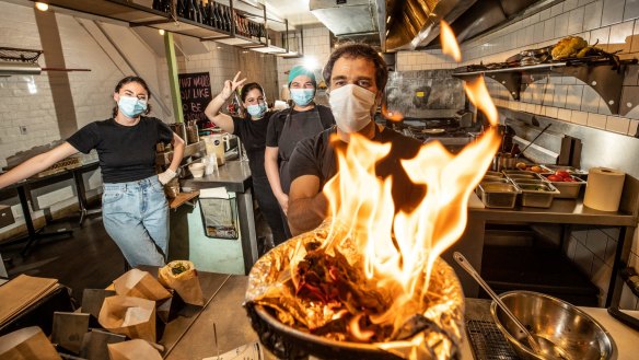 The team at Mediterranean restaurant Miznon burn sage to cleanse the venue before reopening. 
