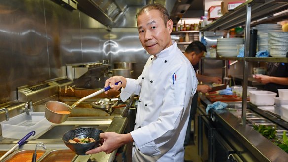 Laksa King founder Esmond Wong with his secret broth.