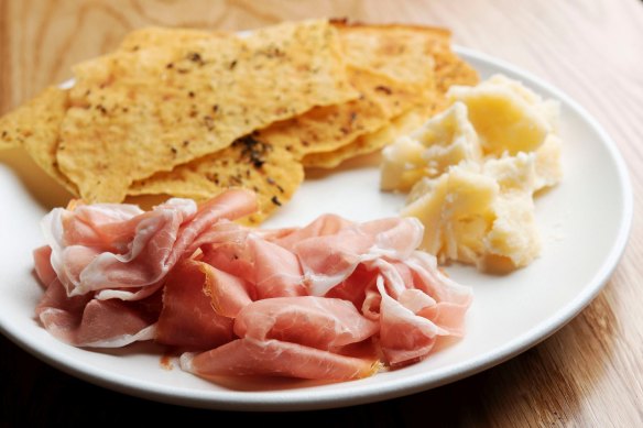 Go-to dish: Prosciutto di Parma Principe and parmigiano reggiano with carasau crispbread.