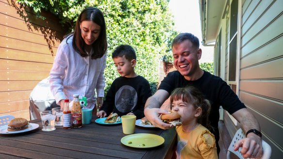 Andrew Levins, with wife Bianca, says he has enjoyed watching their children Archie and Matilda embrace cooking and new foods during the lockdown.