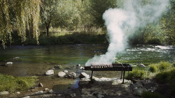 A barbecue by the river in Armenia from the film, 'Barbecue'.