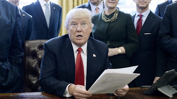 Already on a slippery slope: President Donald Trump.